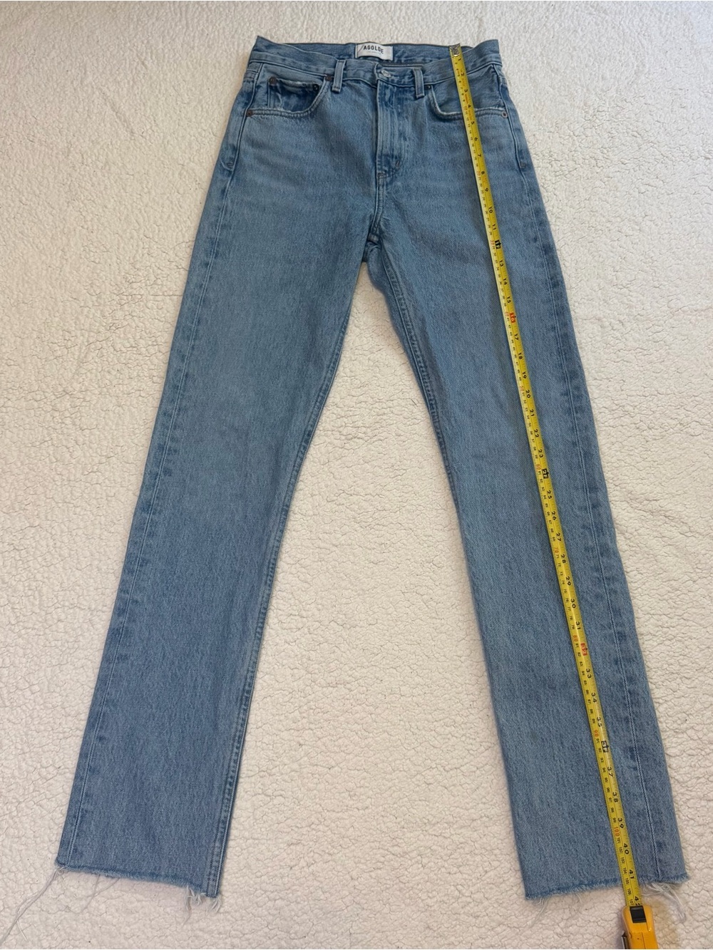 AGOLDE Cherie High Rise Blue Straight Jeans in Merit Size 24 100% Cotton - Picture 4 of 9